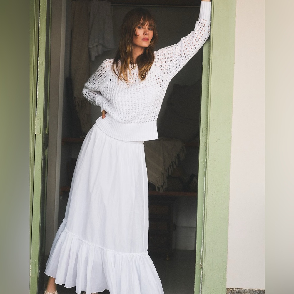J. Crew White Maxi Skirt
